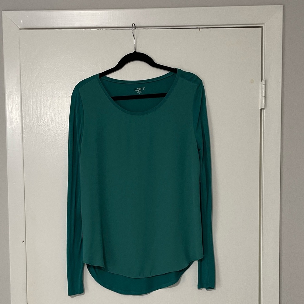 Loft Outlet Light Green Long Sleeve Shirt